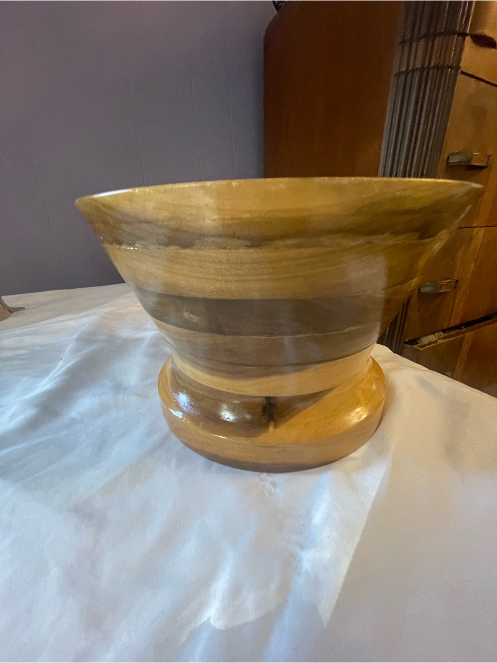 Handcrafted Natural Brown Wooden Vase for Home Storage & Display . Will ship now